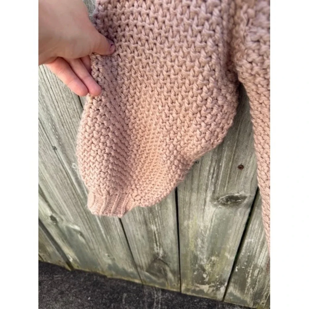 Boho Cottagecore Lane 201 Chunky Knit Sweater M Blush Pink SWT8824 Pullover